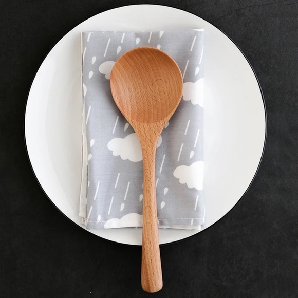 Wooden spoon large round soup rice Multi-use salad 1PC - Picture 7 of 10